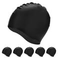 thumbnail image 1 of Uxcell Gorro de Natación de Silicona en Paquete de 6, Unisex Impermeable Antideslizante [Negro], 1 of 1