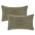 thumbnail image 2 of Phantoscope 20" x 12" Modern, Contemporary, Transitional Olive Green Striped Polyester Throw Pillow , ( 2 Count), 2 of 6