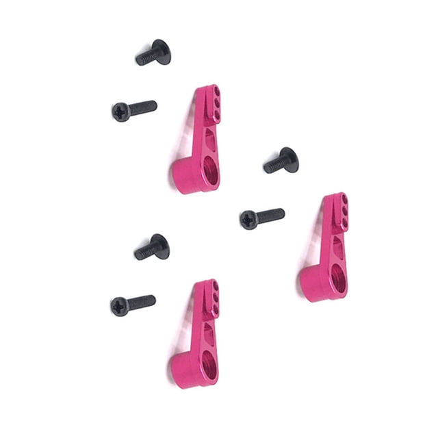 Vogacara 3 piezas RC Car Steering Gear Arm 25T Metal Servo Arms Accesorios automotrices Reemplazo para WL Toy 12427 Pink Type3 NO3