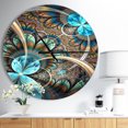 thumbnail image 2 of DesignArt Light Blue Fractal Flower Large Wall Clock, 2 of 2