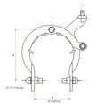 thumbnail image 1 of Road Bike Brake Caliper Bicycle Pivots Side Caliper bicycle caliper Pull C Shape Brake Side Pull Long Arm Rear, 1 of 9