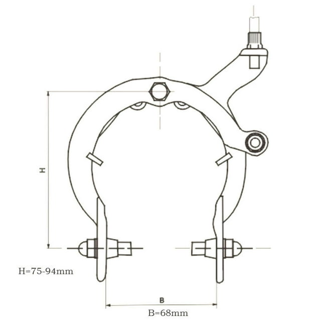 Road Bike Brake Caliper Bicycle Pivots Side Caliper bicycle caliper Pull C Shape Brake Side Pull Long Arm Rear