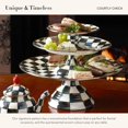 thumbnail image 3 of MACKENZIE-CHILDS Enamel Pedestal Platter, Round Cake Stand, Large, Black-and-White Courtly Check, 3 of 4