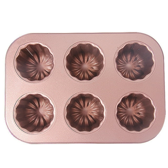 Wosthever Molde para cupcakes antiadherente fácil de limpiar para cocineros ocupados hecho con molde para pasteles Canele de acero al carbono Herramientas y accesorios para hornear