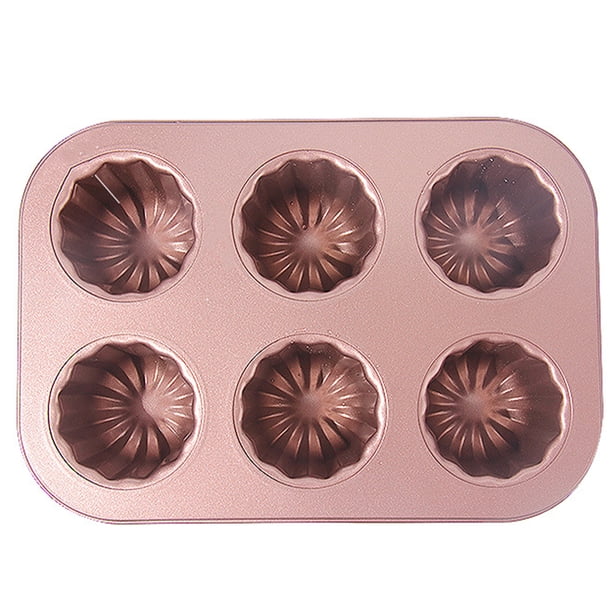 Matsuzay Rosegold-Molde antiadherente para magdalenas, fácil de limpiar, para cocineros ocupados, Canele, molde para pasteles, magdalenas y Herramientas y accesorios para hornear
