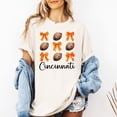 thumbnail image 4 of Cincinnati Football Shirt for Women and Teens Girly Orange Bows and Footballs Ohio Team Tee Ivory Shirt Adult 2X-Large, 4 of 4
