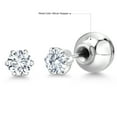 thumbnail image 6 of Gem Stone King White Lab Grown Diamond Platinum Stud Earrings for Women Men | 0.20 Cttw | Gemstone April Birthstone | Round 3MM, 6 of 6