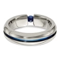 thumbnail image 3 of Edward Mirell Titanium Sapphire & Blue Anodized 6mm Band EMR162, 3 of 5