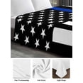 thumbnail image 6 of Blue American Flag Full Size Flat Sheet, Wrinkleproof & Fadeproof Cooling Flat Bed Sheet Only, Black White Striped US Flag Stars Breathable Soft Bedding Top Sheets 81 x 96 Inches, 6 of 8