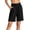 Black, variant on yillto Womens Shorts Wide Leg Casual Loose High Elastic Waist Knee Length Long Shorts with Pockets