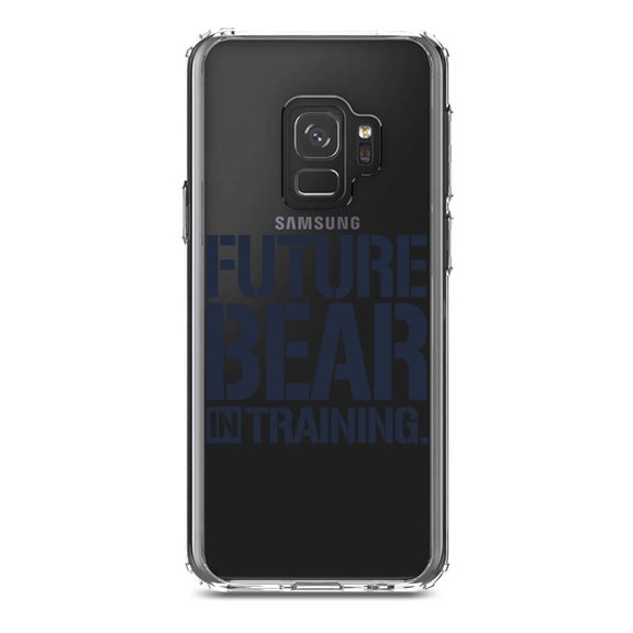 DistinctInk Clear Shockproof Hybrid Case for Samsung Galaxy S9 (5.8" Screen) - TPU Bumper Acrylic Back Tempered Glass Screen Protector - Future Bear in Training