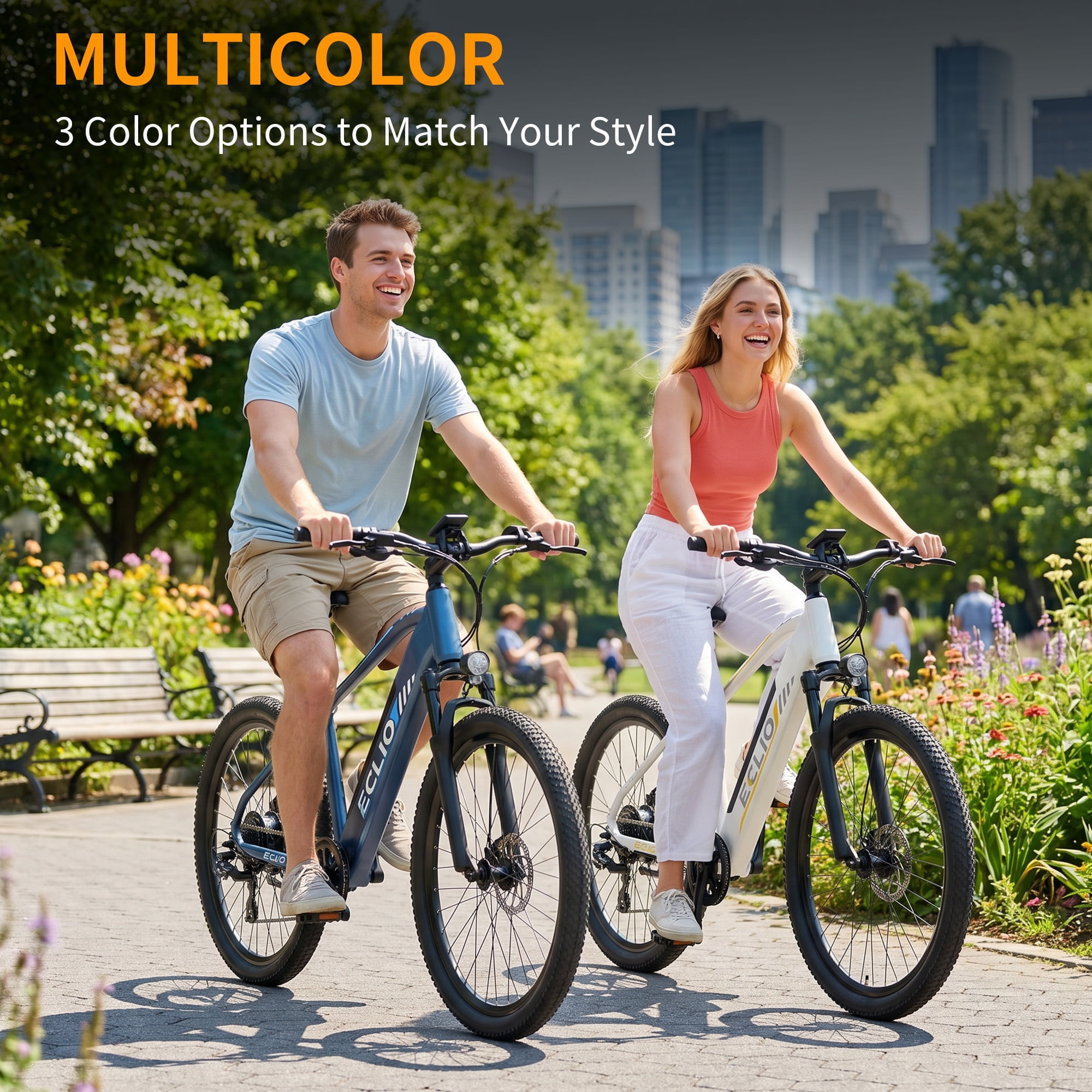 26 inch Adult Electric Bike, 750W Peak Commuter Ebike, Electric Mountain Bike 50 Mile Range, 20 mph, 7-Speed,UL2849 - White