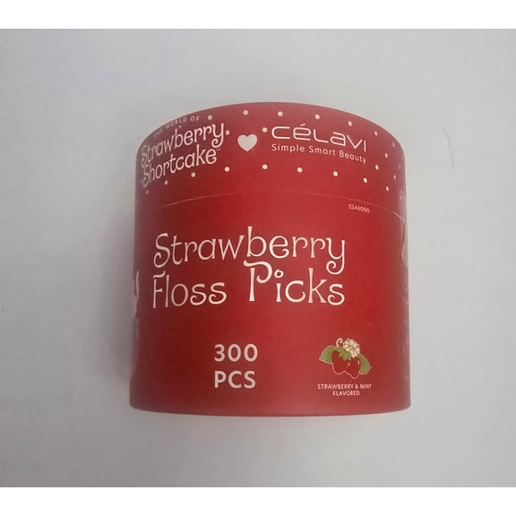 Celavi x Strawberry Shortcake 300Pcs Floss Picks - Pink & Red