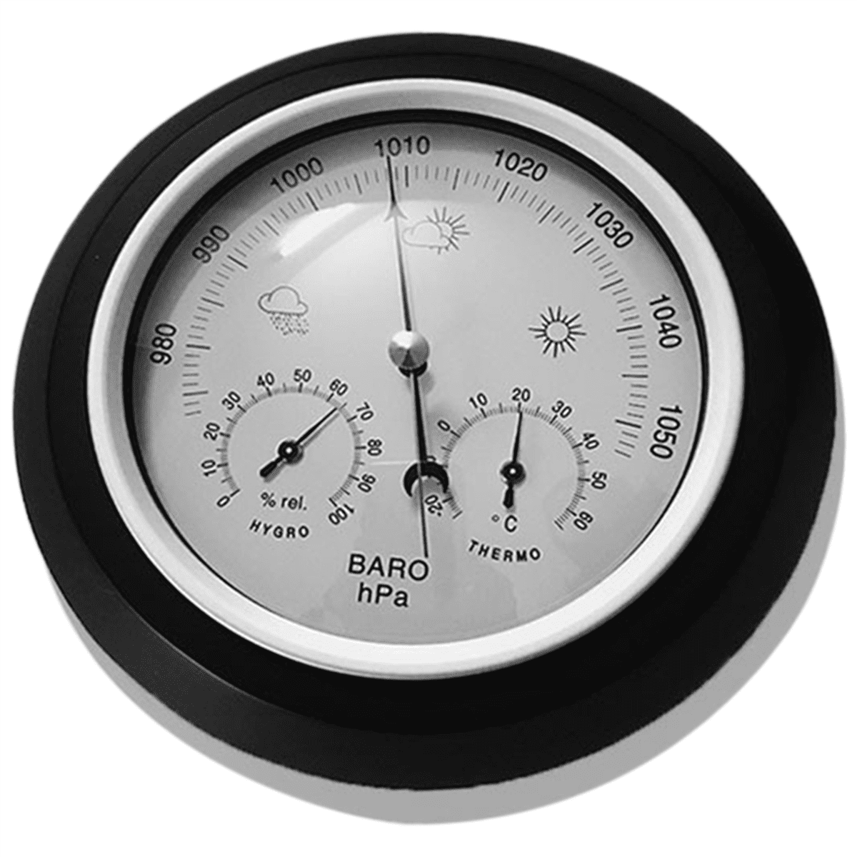 2X Digital Indoor Hygrometer Portable Wall Hanging Weather Thermometer Barometer Hygrometer 132MM(White,One Size)