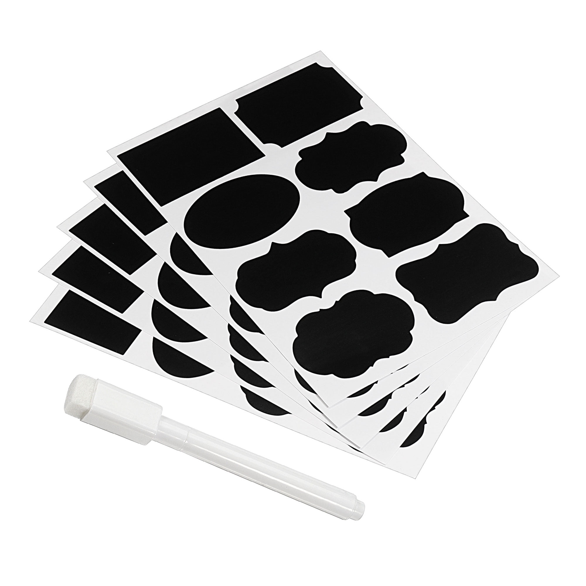 Uxcell 1.4x2 Inch Food Storage Sticker with Marker Pen Chalkboard Labels  160 Pack