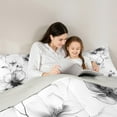 thumbnail image 5 of jejeloiu Gray Flower Floral Queen Comforter Set,Modern Aesthetic Art Bedding Sets,Rustic Plant Bedding Comforter Set For Men Women,Breathable Home Decor Reversible,3 Pieces, 5 of 8