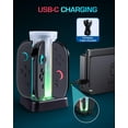 thumbnail image 6 of Charging Dock for Switch 2 Joycons Game Controller, Charging Station with 5 Colors RGB Light and 6 Game Card Storage Slots, 6 of 7