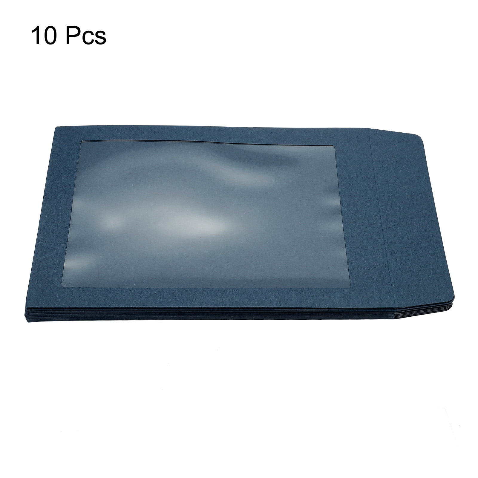 Unique Bargains Full Face Window Envelopes Clear Single Sided Blue