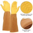 thumbnail image 4 of Gardening Gloves Rose Pruning Thorn Cut Proof Bushes Long Gauntlet Cowhide Work, 4 of 11