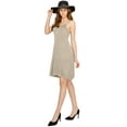 thumbnail image 5 of Made by Johnny Women's V-Neck Spaghetti Strap Tunic Short Dress M TAUPE, 5 of 6