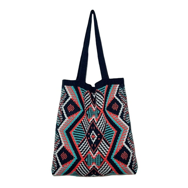Bolsos de para mujer Bolsillos de Bolso de mensajero Monedero Bolso de viaje Bolso de cubo Bolso de mano Bolso de hombro de punto , Azul Yinane Bolso monedero