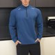 thumbnail image 1 of pstuiky camisas de manga larga para hombre, Camiseta deportiva informal de manga larga para hombre, color liso, con cuello alto, media cremallera y hebilla, ajustada camisetas de hombre xxl, 1 of 5