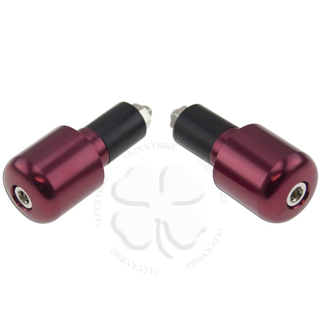 Red Handle Bar End CNC Slugger Weight Slider Hollow 7/8 Bars 6mm Slug