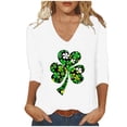 thumbnail image 2 of REORIAFEE Tunic Tops for Women Long Sleeve St. Patrick's Day Leaves Prints Tops Crewneck Loose Crew Neck Shirts Party Fashion Tees White S, 2 of 4