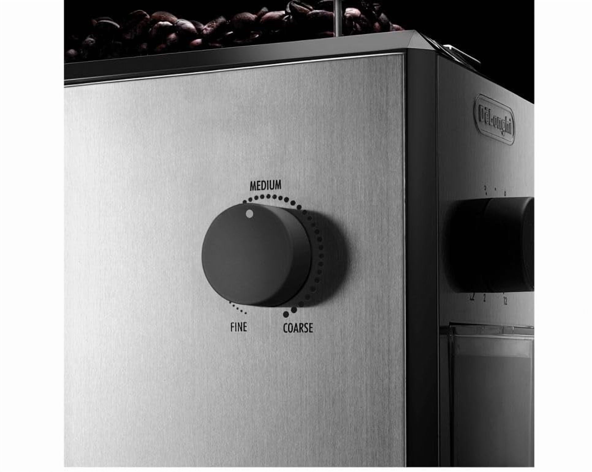 Delonghi Stainless Steel Burr Coffee Grinder, Silver