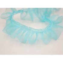 U8MO 5 Meters Ruffle Pleated Organza Lace Ribbon Trim 25mm Sewing Wedding Colour-Sky Blue