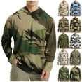 thumbnail image 1 of DDAPJ pyju Chandails à Capuche Camouflage pour Hommes UPF 50+ Protection Solaire Chandails à Manches Longues Camouflage Pêche Randonnée Course Chandails à Capuche Séchage Rapide Légers Respirants T-Shirts d'Entraînement Aubaines du Jour Brun G, 1 of 5