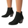 thumbnail image 3 of Zshosam Women Ankle Boots Elastic Sides Slip-On Booties Block Heel Pointed Toe(Black,41), 3 of 9