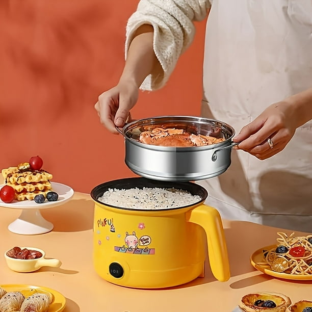 Unbrand 6.9 Electric Cooking Pot Enjoy Double Deliciousness With Multi Functional Hot Pot Stir Fry Braise And Steam Off White Pot Steamer Parts