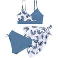 thumbnail image 4 of YMNXA Big Kids Girls 2 Piece Swimsuits Sleeveless Flower Print Top And Bottoms Bikinis Sets Comfortable Fashion Swimwear For Holiday Vacation Beach Navy 13-14 Years, 4 of 4