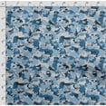 thumbnail image 4 of Soimoi Texture Printed, Cotton Fleece Fabric By The Yard- Sewing DIY Stretch Fabric 56 Inches Wide WarmFabric For Hats, Coats, Gloves, Blankets-Blue, 4 of 5