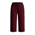 thumbnail image 3 of Tsesme Corduroy Capris for Women Drawstring Elastic Waist Cropped Trousers with Pockets Fall Loose Fits Comfy Bottom Daily Wear, 3 of 8