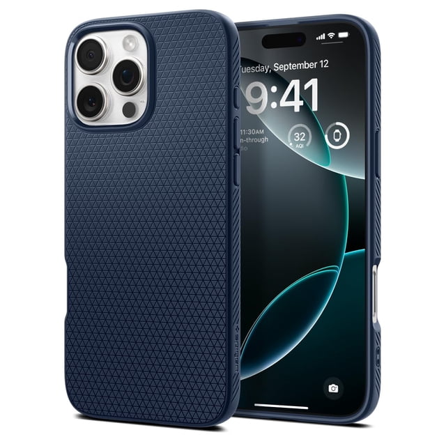 Funda para teléfono celular Spigen iPhone 16 Pro, azul marino, duradera, TPU