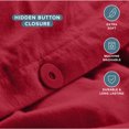 thumbnail image 5 of Bare Home Flannel Duvet Cover Set - 100% Flannel Cotton - Double Brushed - Queen, Red, 5 of 10