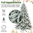 thumbnail image 6 of Resenkos 6FT Flocked Christmas Tree - 1100 Tips, PE&PVC Mix, Hinged Design, Metal Base, White, 6 of 9