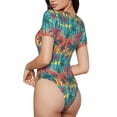 thumbnail image 3 of Naloa Hawaii Palms Women's Short-Sleeved Onesie, One-Piece Swimsuit for Parties, dates, clubs - XX-Large, 3 of 9