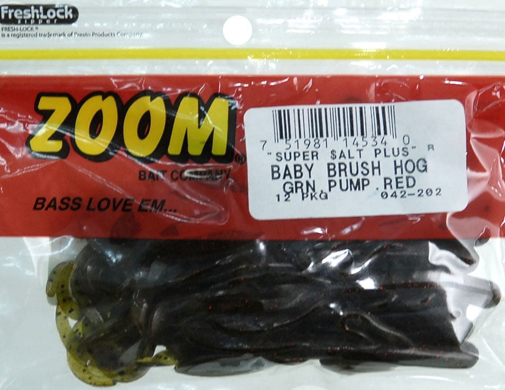 (2 pack) Zoom Baby Brush Hog 4'' Green Pumpkin Red 12pk