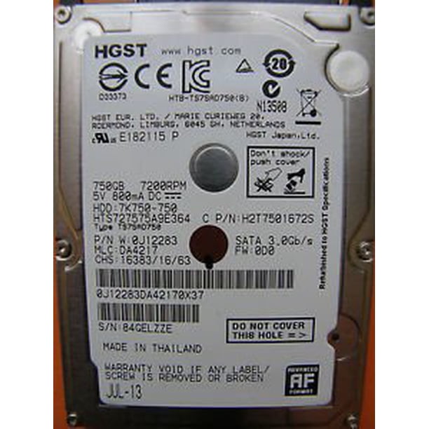HITACHI 0J12283 750GB 7200 RPM HITACHI 2.5 SATA DRIVES 750-GB-Hitachi ...
