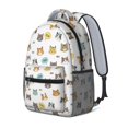 thumbnail image 2 of Cat and Fish White Pattern Backpack for School, Cute School Bag with Adjustable Shoulder Straps and Padded Back, 15.3"x11"x6.7", 2 of 5