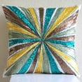 thumbnail image 4 of The HomeCentric Housse de Coussin, Housse de Coussin Multicolore, Paillettes Multicolores Roue à Pailletée Housse de Coussin, Lot de 2, 20x20 Pouces (50x50 cm Carré Soie Géométrique Pâques - Joyeux Rond, 4 of 4
