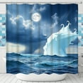 thumbnail image 1 of Majestic Wave Shower Curtain - Full Moon & Sky Design, Ocean Theme, 1 of 4