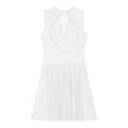 thumbnail image 6 of CHICTRY Women's Modern Lyrical Dance Dress Shiny Dimonds Mesh Deep V Ballet Leotard Ice Skating Dresses White XL, 6 of 7
