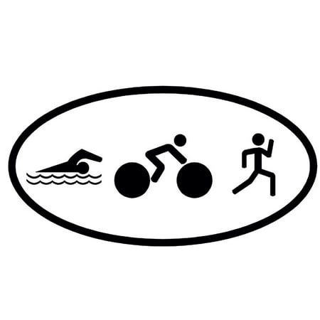 Triathlon Logo Decal Sticker Window Swim Bike Run Cycling Sport 140.6 Race