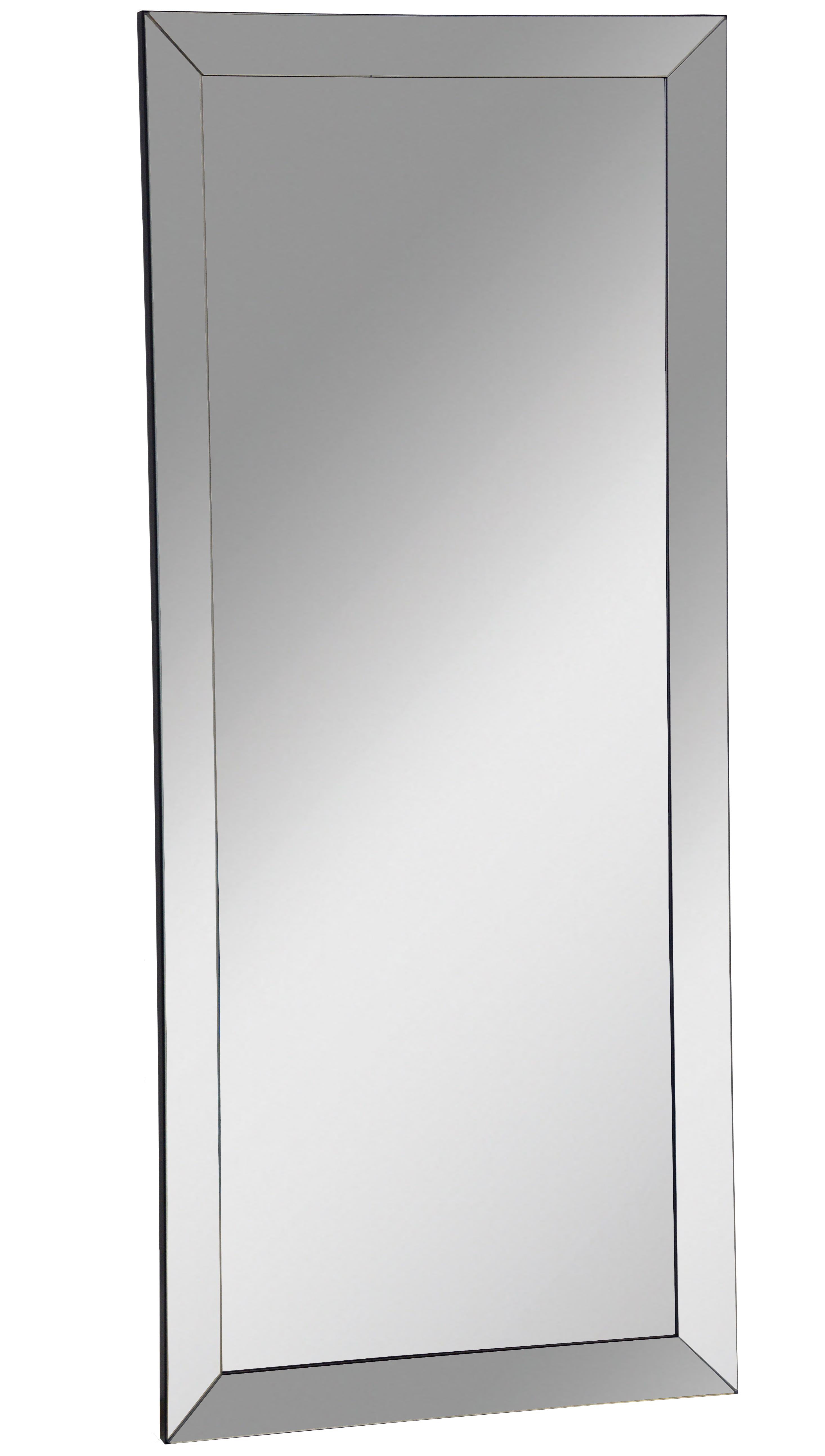Mirrored Bevel Floor Mirror 70&quot; x 30&quot; by Naomi Home