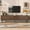 Walnut#4, variant on Entertainment Centers, Mid Century Modern TV Stand for 80" TVs, Entertainment Center with Sliding Doors and Drawers, TV Table with Storage for Living Room, Bedroom, Dark Brown TV Stands With Storage