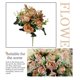 thumbnail image 3 of Ramo de flores de peonía artificial de 5 cabezas, simulación floral, tela de oficina en casa, ramo de peonía falsa, naranja claro tholdsy HA7399-05B, 3 of 6